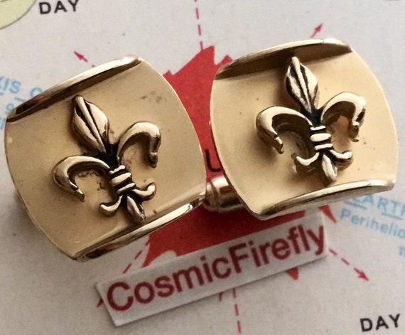 Fleur De Lis Cufflinks For Men Sterling Fleur De Lis Cufflinks By