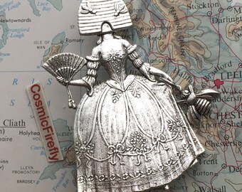 Bee Girl Beehive Head Freak Girl Pin Brooch Handcrafted Steampunk Jewelry Gothic Victorian  Whimsical Creatures