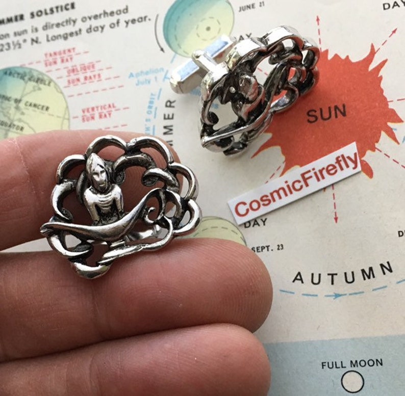 Silver Plated Magic Genie Cufflinks Men/'s Cufflinks Alladin Cufflinks Genie Lamp Cosplay Cufflinks Mid Century Vintage Cufflinks