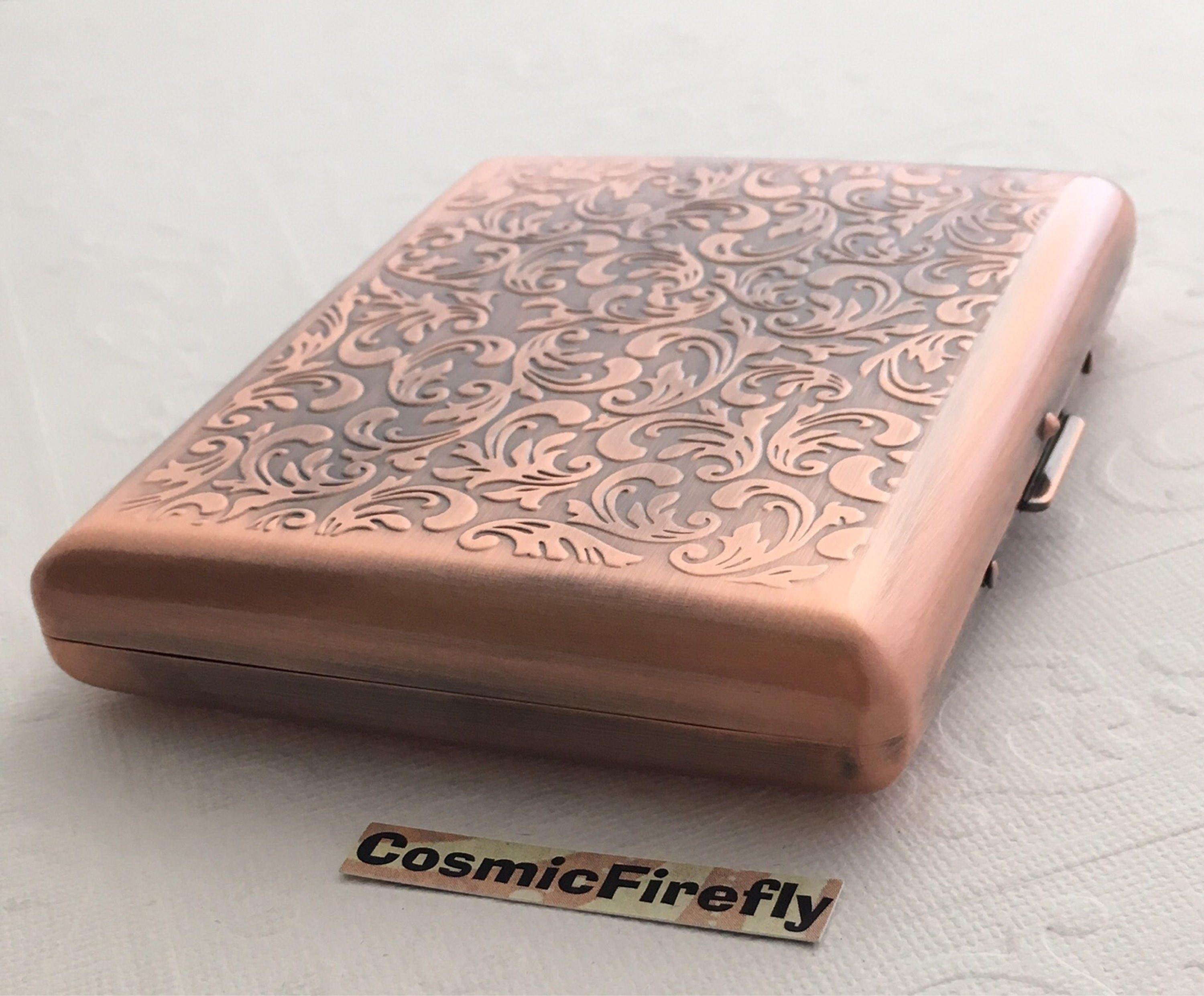 NEW Big Cigarette Case Antiqued Copper Color Vintage Style Large Metal  Steampunk Wallet