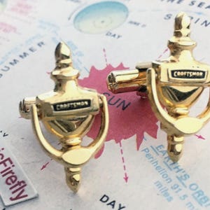 1950&#39;s Mid Century Vintage Craftsman Door Knocker Cufflinks Realtor Gift Hickok Made USA Realty MCM Modernist New Home Men&#39;s Christmas Gifts