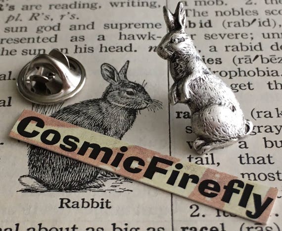 Rabbit Pin ~ Antiqued Pewter ~ Lapel Pin