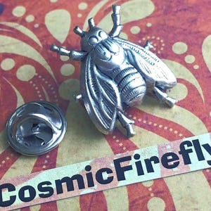 Horse Fly Pin Tie Tack Silver Plated Metal Bug Insect Lapel Pin