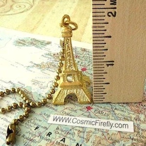 Mini Eiffel Tower Ceiling Fan Pull Chain Steampunk Decor Gold Tone Miniature