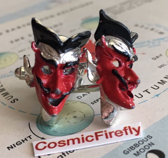 Vintage Red Devil Cufflinks Vintage Cufflinks Mid