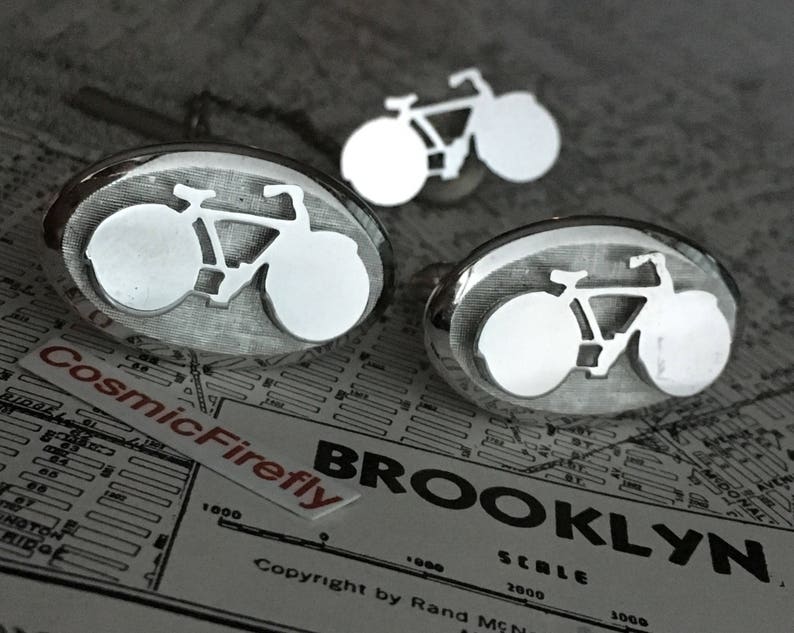 Boutons de manchette de vélo vintage des années 50 SWANK USA Fête des pères image 1