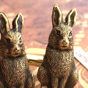 Boutons de manchette faits main en forme de lapin Laiton et accessoires élégants pour hommes Cadeaux Steampunk victorien Mode vintage d'inspiration Lapin en laiton