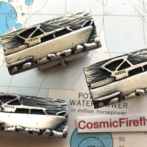 Vintage Boat Cufflinks + Tie Clip Bar Yacht Wedding Cruise Fishing Trip Men&#39;s Christmas Gifts For Men Dads Grandpa Uncle Brother Father