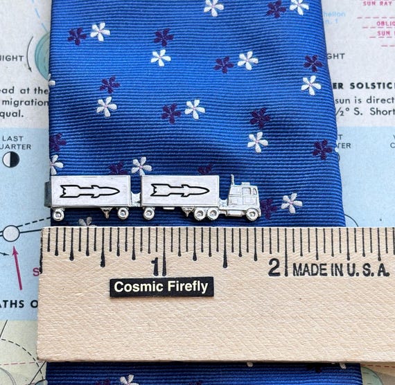 1960's Vintage Rocket Truck Tie Clip Space Missiles View 4