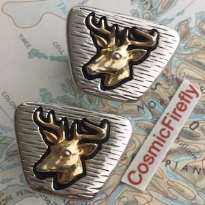 1950&#39;s Vintage Deer Cufflinks Mid Century Antlers HICKOK Made in USA 1950&#39;s MCM Men&#39;s Christmas Gifts