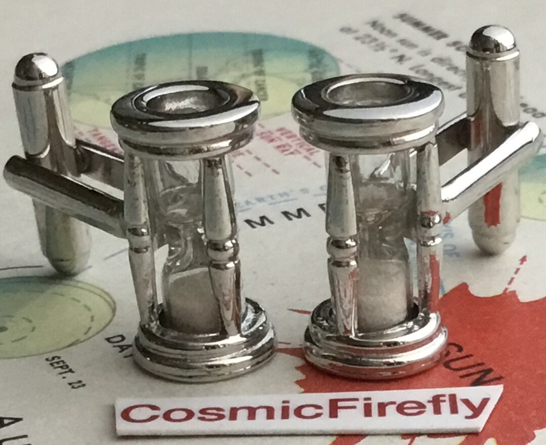 Hourglass Cufflinks Miniature Steampunk Sand Timer Etsy