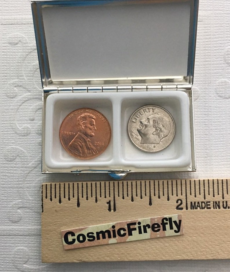 Small Pill Box Skull /& Wings Tiny Size Metal Pill Case Gothic Victorian Steampunk Pirate Accessories
