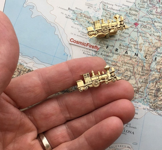 1950's Mid Century Vintage Steam Train Cufflinks … - image 3