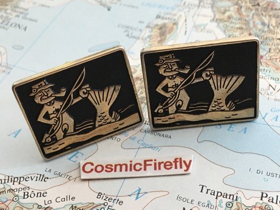 Men's Vintage Cufflinks Vintage Fishing Cufflinks