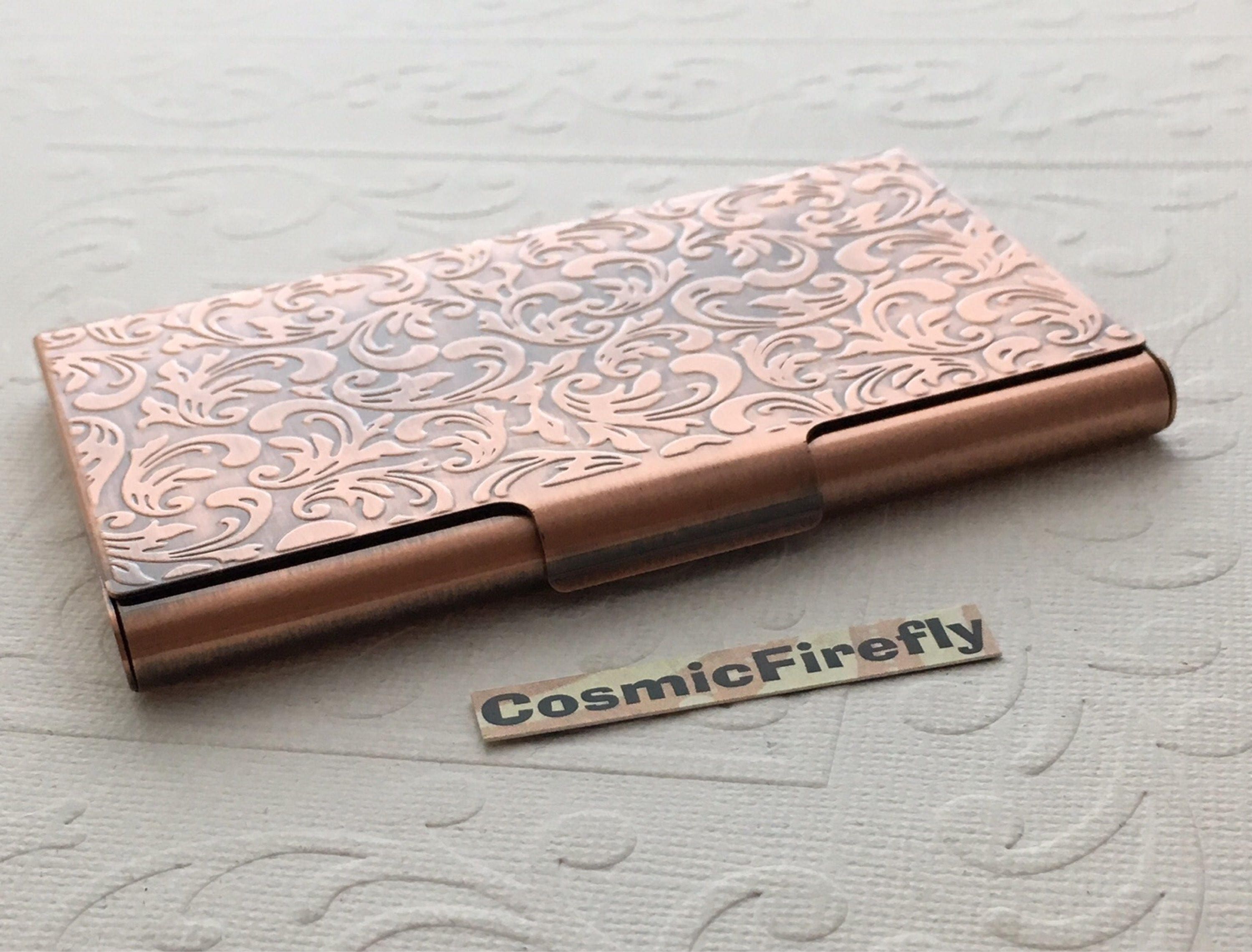 New Card Holder Antiqued Copper Color Business Card Case Metal Card Wallet New Card Holder Antiqued Copper Color Business Card Case Metal Card Wallet