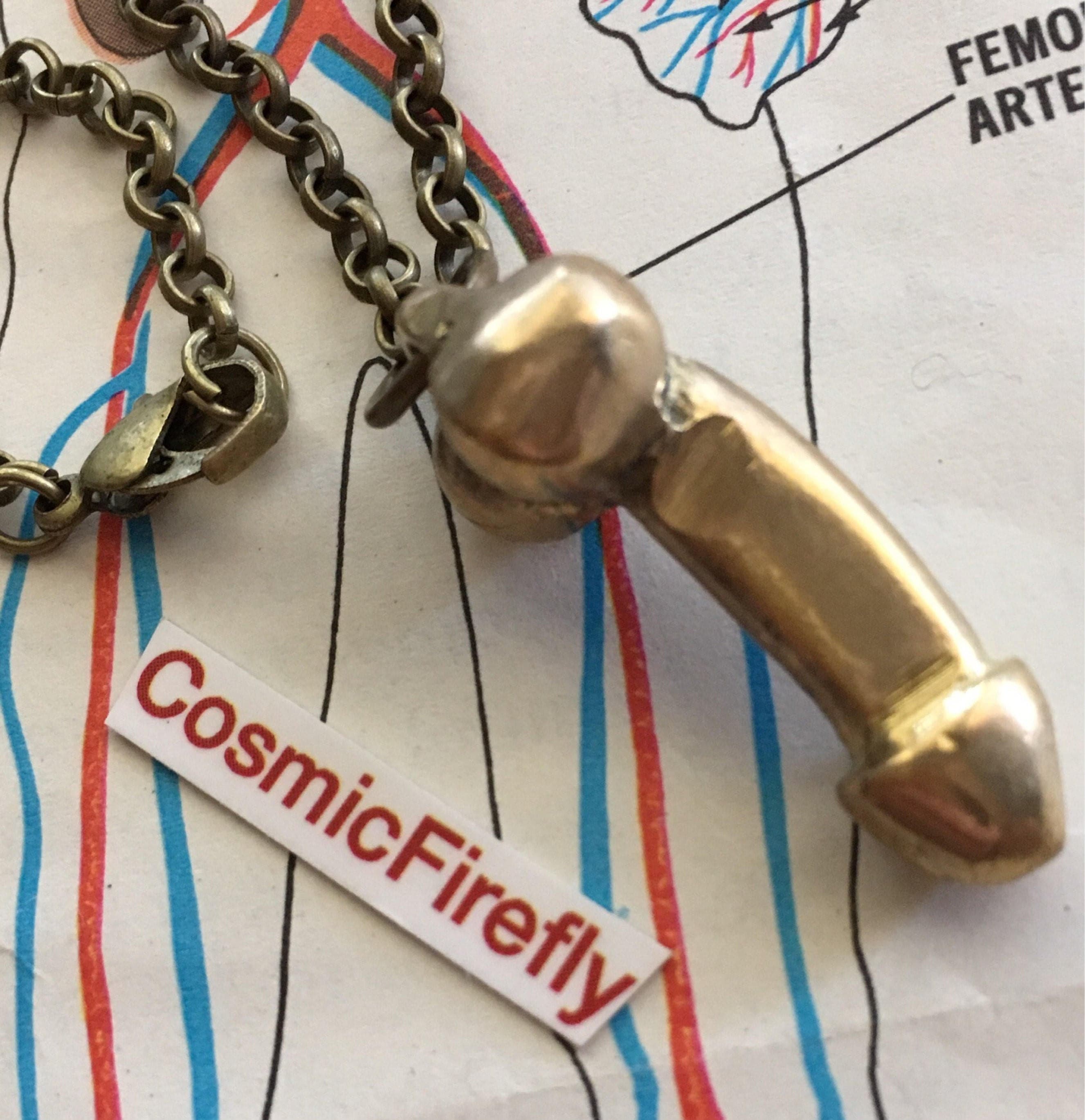 Brass Big Dick Pendant - Large Penis Necklace - Phallus Pendant - Erot –  handscapesjewelry