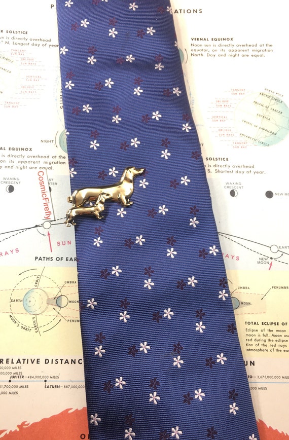 1950's Mid Century Vintage Dachshund Dog Tie Bar … - image 3