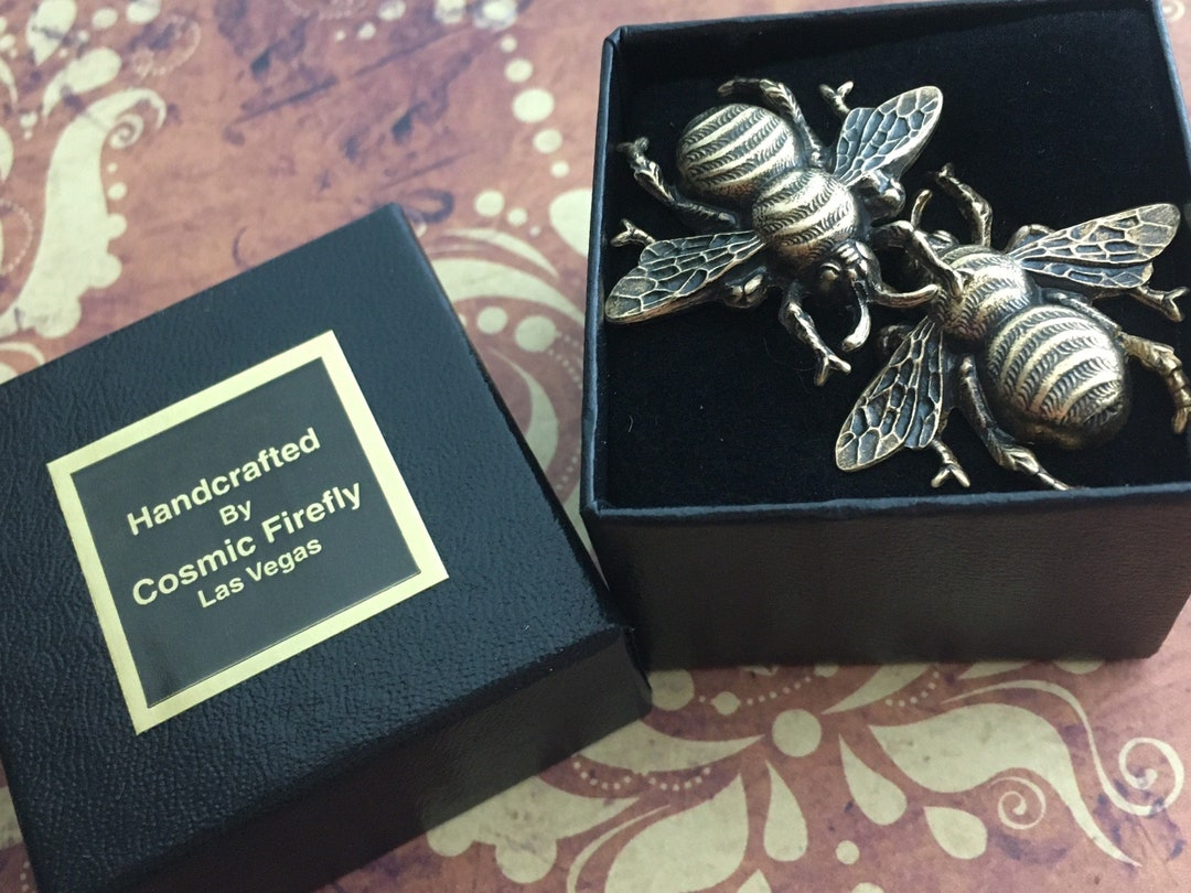 Big Brass Bee Cufflinks Vintage Inspired BIG BOLD Men's - Etsy