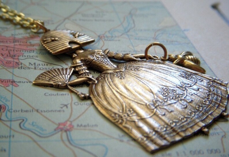 Brass Bee Girl Necklace Victorian Beehive Head Antiqued Brass Steampunk Necklace Dark Circus Freak Show Handcrafted Art Jewelry Freak Show