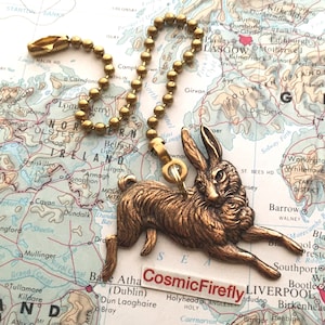 Brass Bunny Rabbit Ceiling Fan Pull Chain Lamp Pull Handle