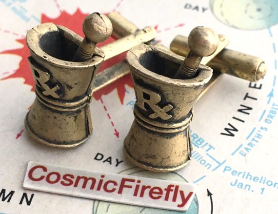 1950's Vintage Pharmacist Cufflinks Apothecary St… - image 8