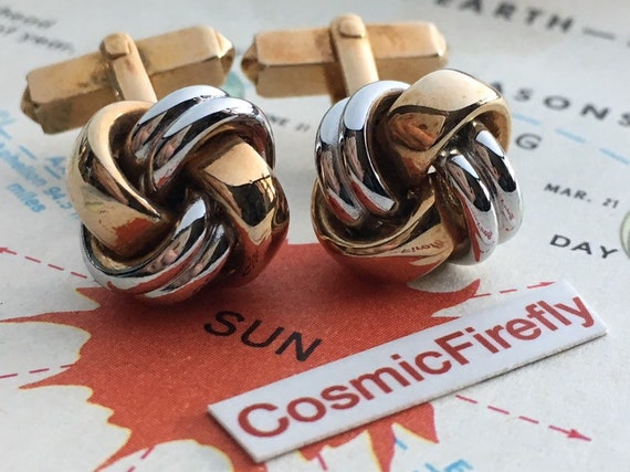 Vintage Cufflinks Brass Knot Cufflinks Men's Cuffl
