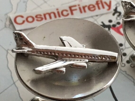 1950's Mid Century Vintage Jet Airplane Cufflinks… - image 4