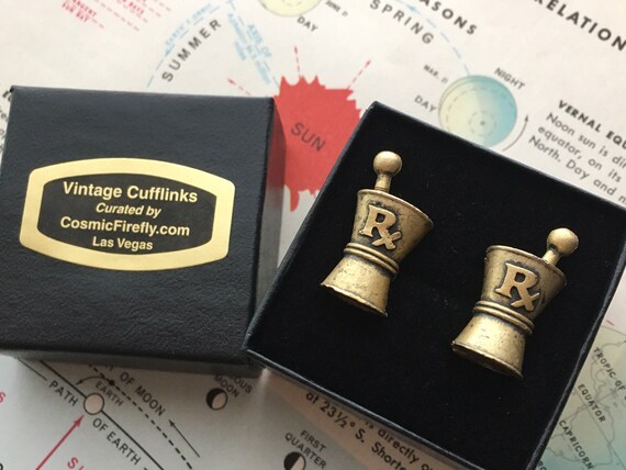 1950's Vintage Pharmacist Cufflinks Apothecary St… - image 3