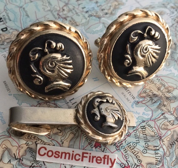 Big Vintage Excalibur Royal Knight Cufflinks Suit