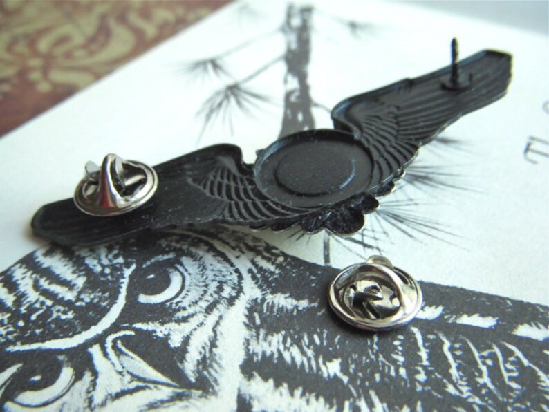 Gothic Owl Pin Brooch Rustic Gothc Victorian Steampunk With Etsy