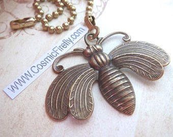 Bumble Bee Fan Pull Chain Handle Lamp Pull Stamped Brass 2" Cottagecore