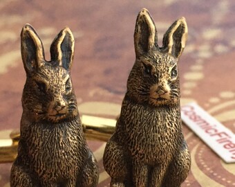 Rabbit Cufflinks Brass & Class Men's Accessories Men's Gifts Men's Cufflinks Victorian Steampunk Fashion Vintage Inspired Brass Bunny