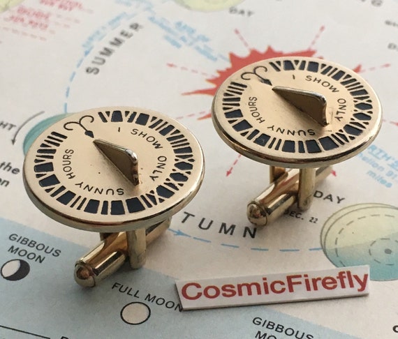 Men's Vintage Cufflinks Sundial Cufflinks Steampun