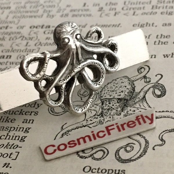 Octopus Tie Clip Nautical Steampunk