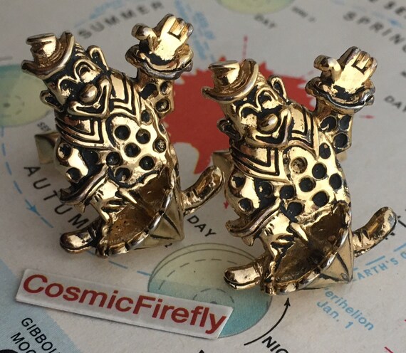 Vintage Circus Clown Cufflinks 1950's Big Top
