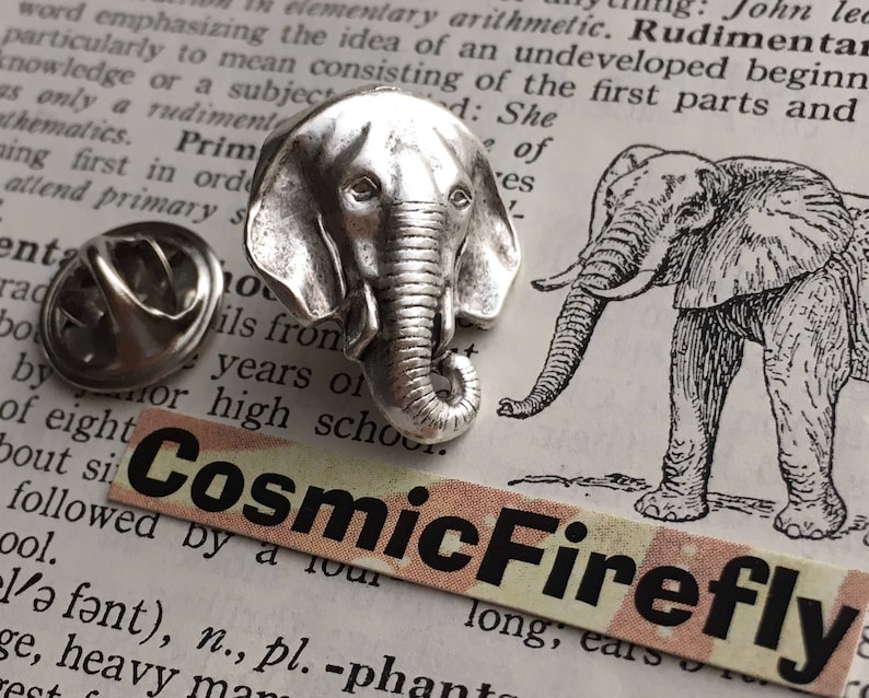 Elephant Tie Tack Silver Plated Lapel Pin Gothic Victorian Etsy