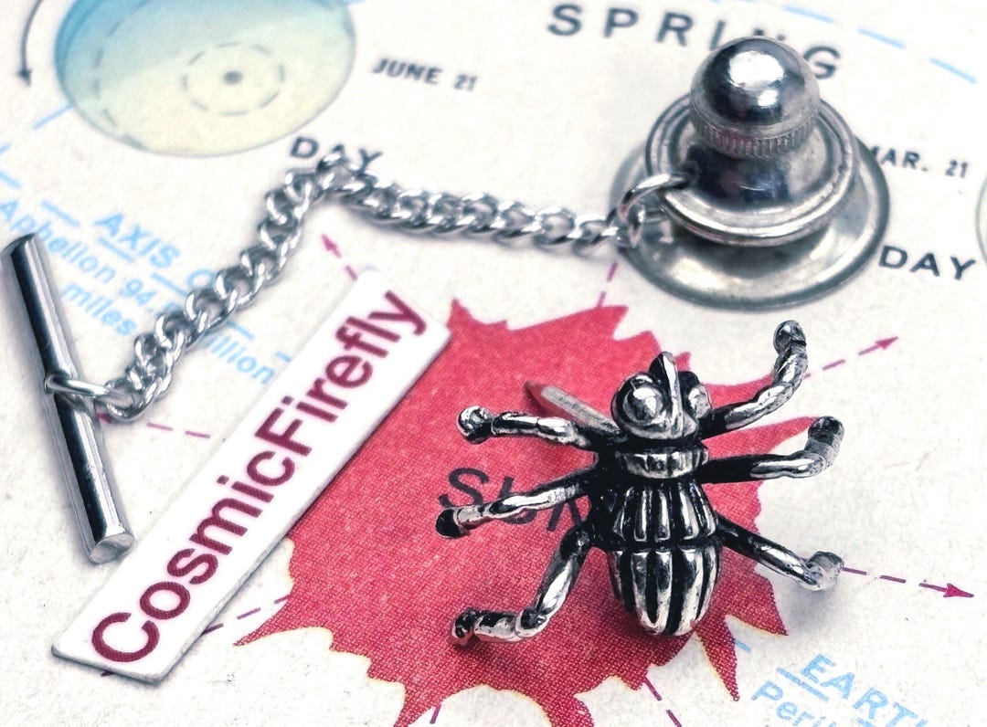 Tiny 1950's Vintage Spider Tie Tack Chain Pin MCM SWANK USA Halloween ...