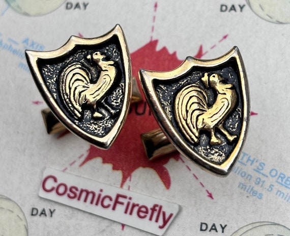 1950's Vintage Rooster Cufflinks Super Cock Gay W… - image 1