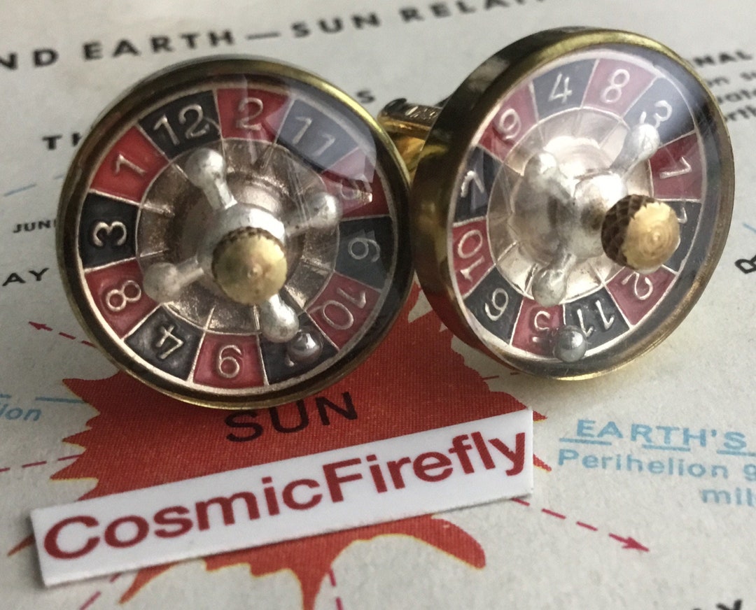 Vintage Gambling Roulette Wheel Cufflinks Ball Inside Really Etsy