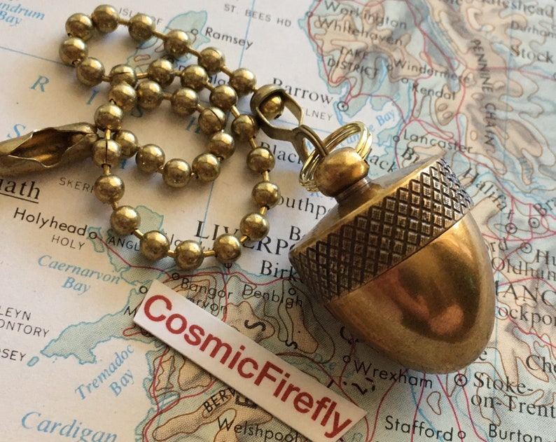 Brass Acorn Fan Pull Steampunk Ceiling Fan Pull Chain - Thumbnail 2