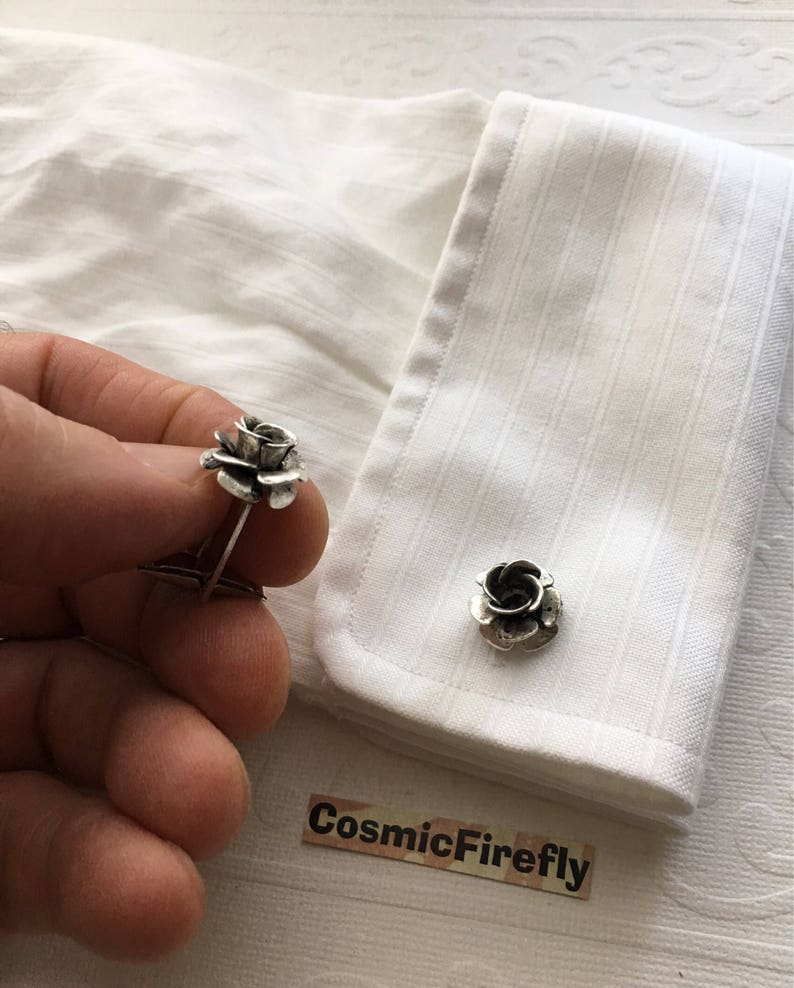 Men's Steampunk Cufflinks Gothic Victorian Roses Antiqued Etsy
