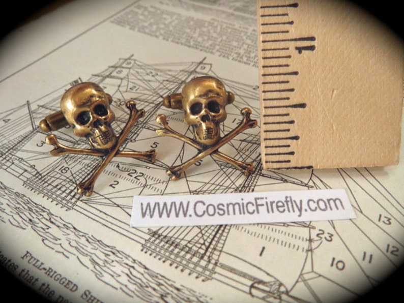 Pirate Skull Cufflinks Men's Cufflinks Gothic Victorian Etsy