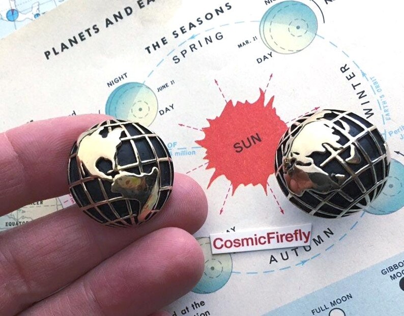 Boutons De Manchette Vintage Swank - Style Mid Century Planetary - Occasion Très Bon État