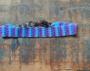 Handmade peyote stitch beaded bracelet with adjustable magnetic clasp