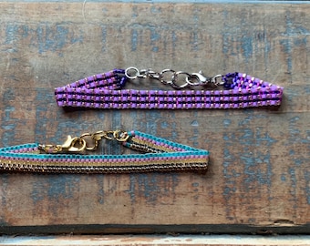 handmade thin peyote stitch bracelets