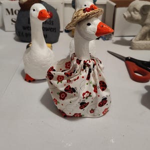 Hand Poured Cement Desk Goose - 6 Inch Painted Statue image 9