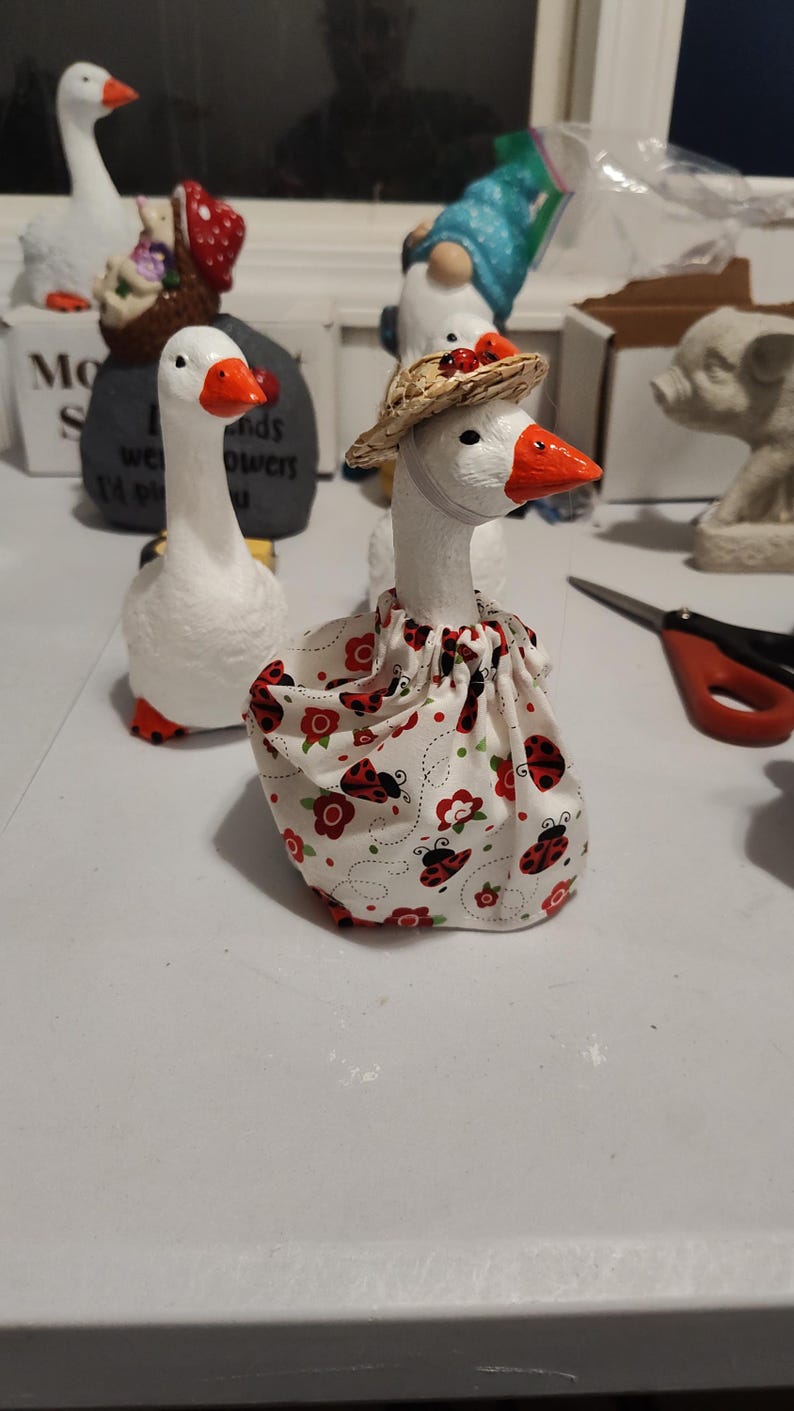 Hand Poured Cement Desk Goose - 6 Inch Painted Statue image 9