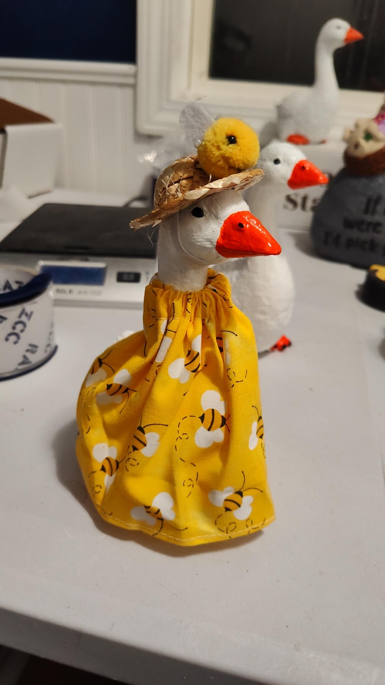 Hand Poured Cement Desk Goose - 6 Inch Painted Statue image 10