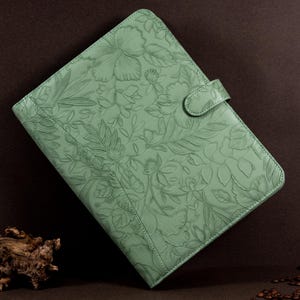 Porte-documents à 3 anneaux, carnet de notes en cuir gaufré personnalisé, carnet de notes pour femmes, journal A4 personnalisé en cuir avec fermeture à pression, cadeaux de Noël