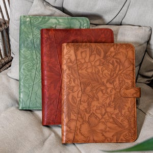 3-Ring Binder Leather Padfolio, Personalized PU Leather Padfolio,Women Padfolio,Custom A4 Leather Journal with Snap Closure, Christmas Gifts